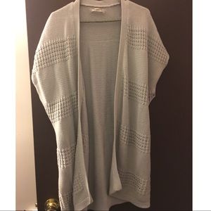 Large Light Grey Short Sleeved Cardigan Sweater